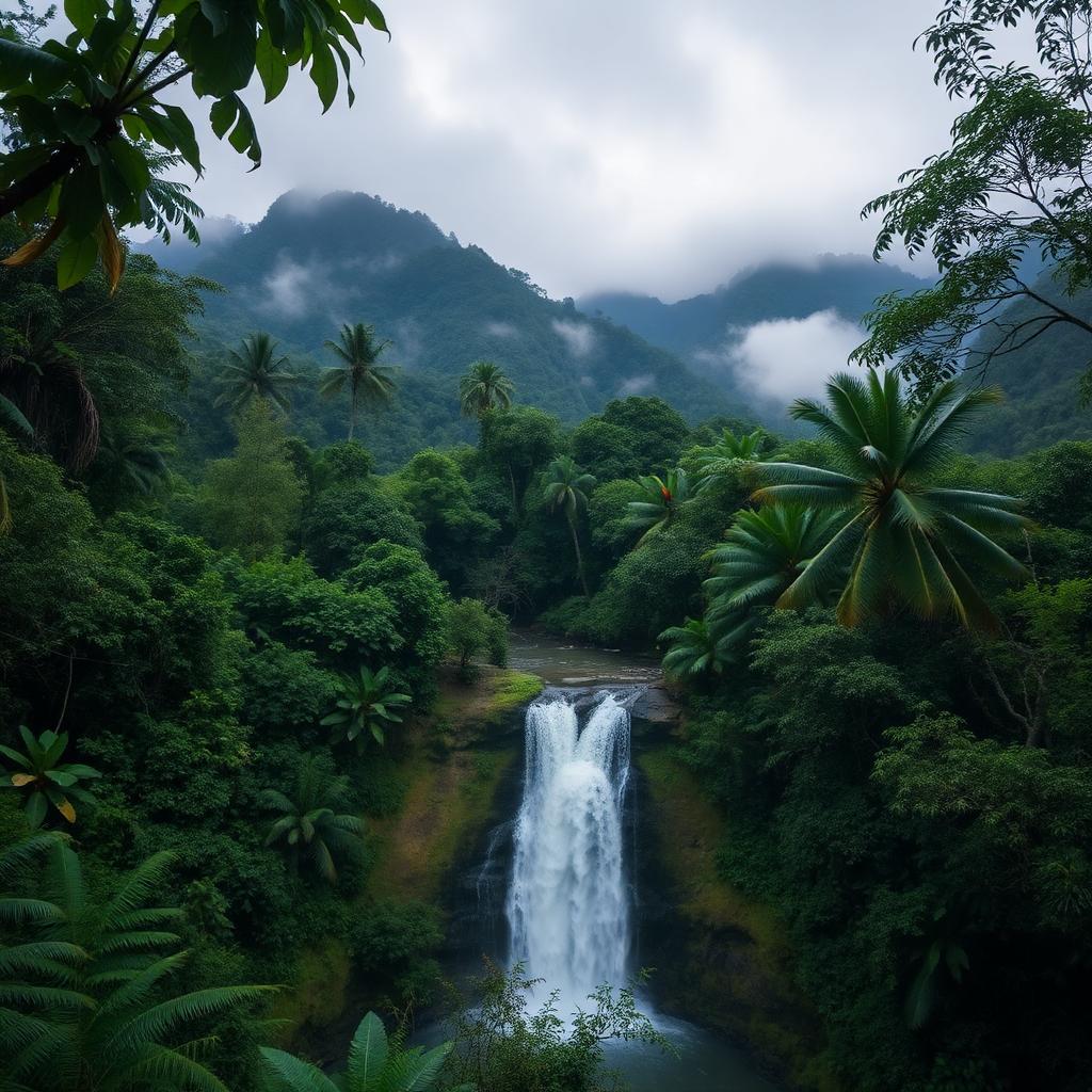 Cascade dans la forêt tropicale du Costa Rica en mars