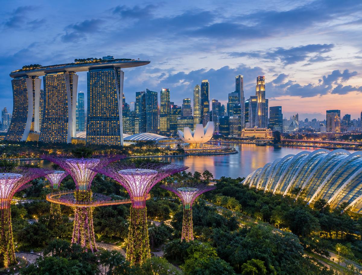 Marina Bay et les jardins futuristes de Singapour